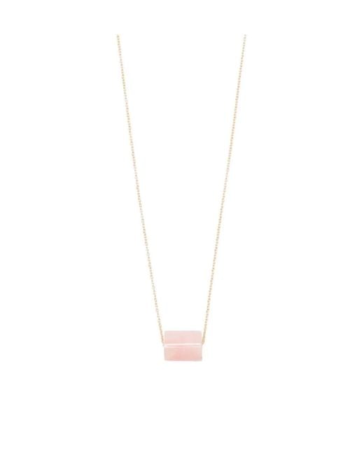 Aliita White 9Kt Deco Cilindro Opal Necklace