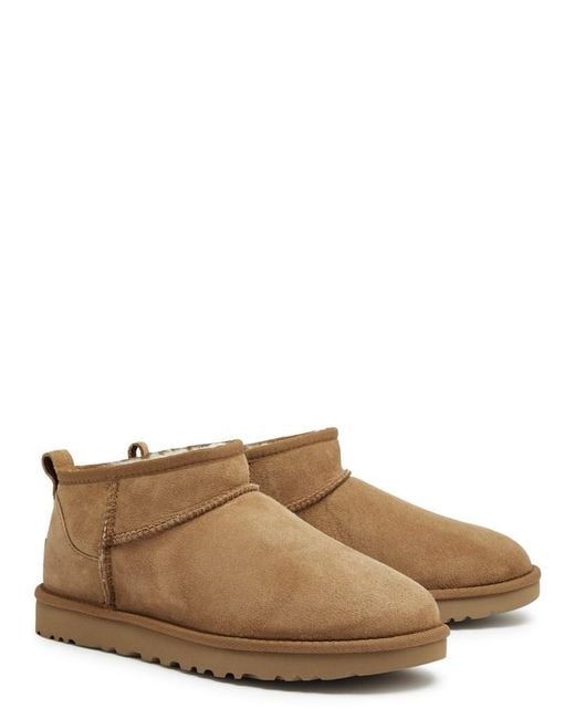 Ugg Brown Classic Ultra Mini Suede Ankle Boots