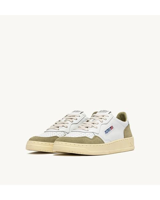 Autry Natural Medalist Panelled Leather Sneakers