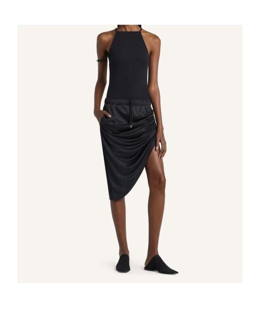 Courreges Black Courrèges Buckle Ribbed Halter Top