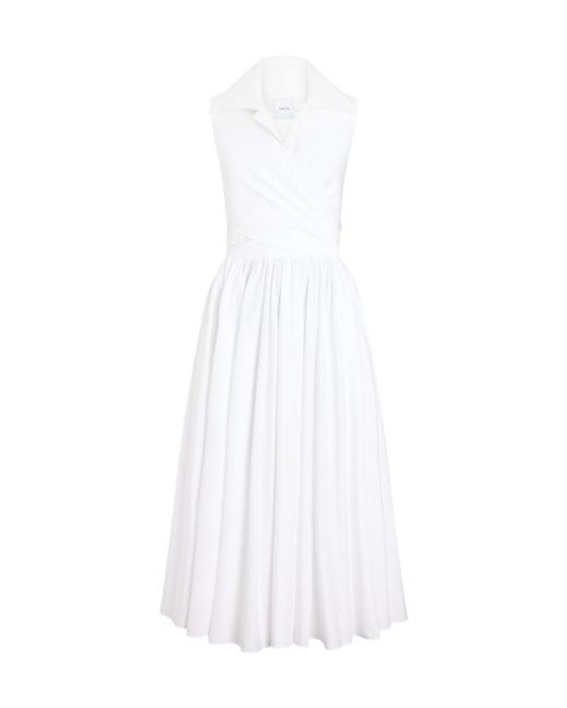 Patou White Draped Midi Dress