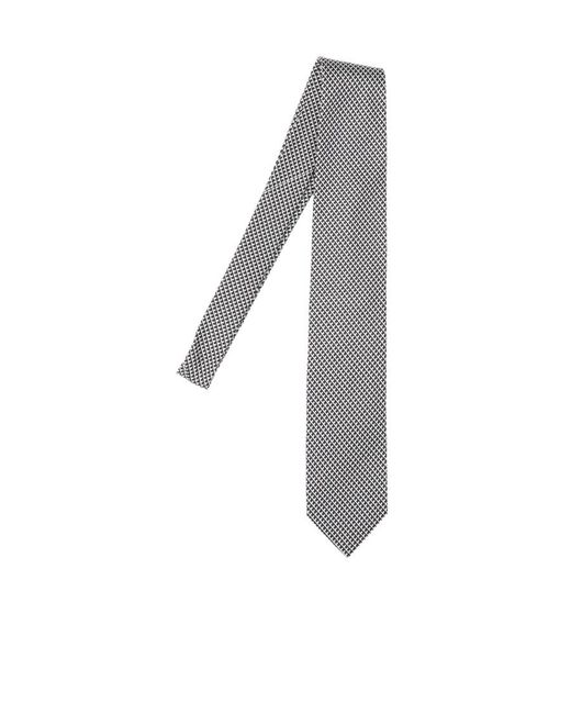 Tom Ford White Patterned-Jacquard Pointed-Tip Tie for men