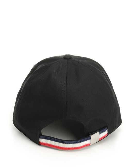 Moncler Black Baseball Cap for men