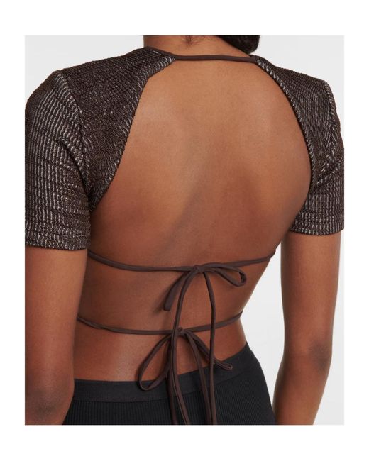 Christopher Esber Brown Backless Crop Top
