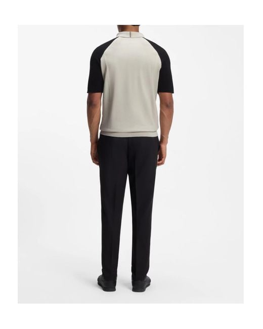 Boss Multicolor Active Colour-Blocked Knit Polo for men