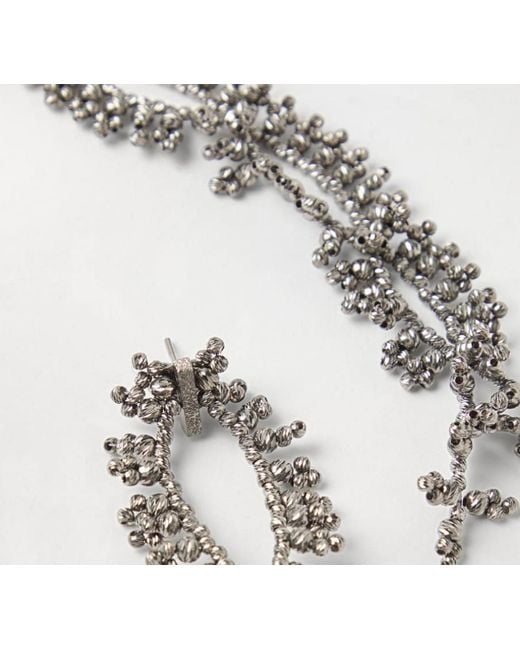 Brunello Cucinelli White Sterling Knotted Earrings