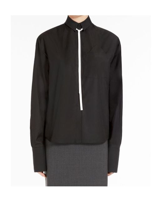 Sportmax Black Gesso Buttoned Long-Sleeved Shirt