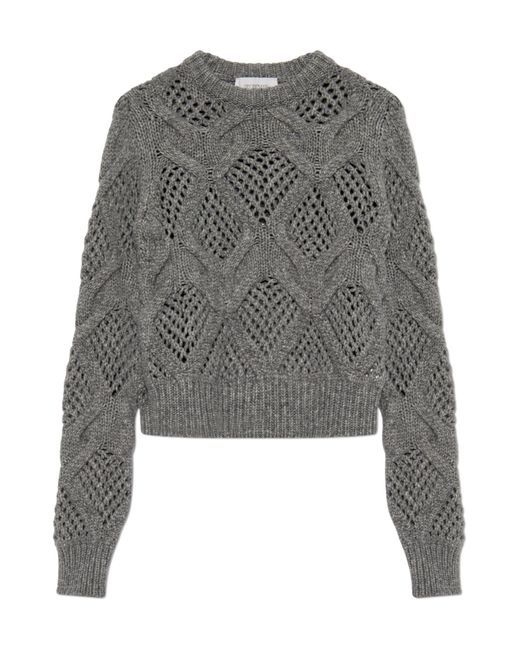 Sportmax Gray Narvel Crewneck Long-Sleeved Jumper