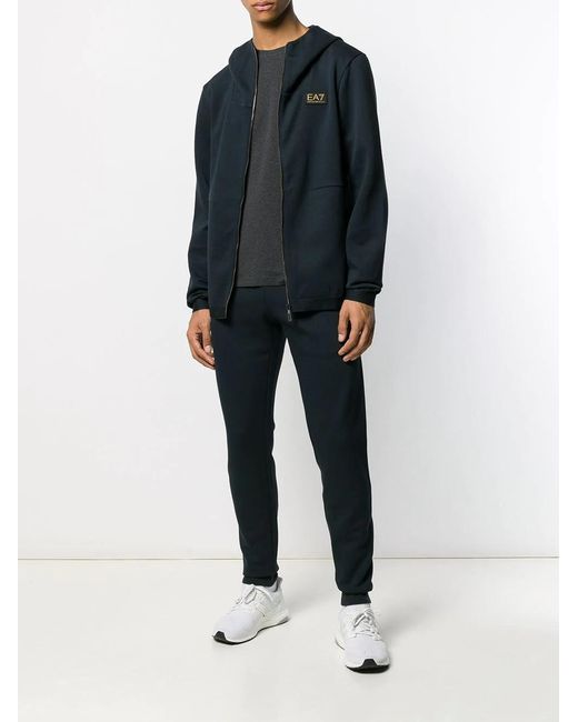 Emporio Armani Blue Dark Ea7 Patch Leisure Jacket for men