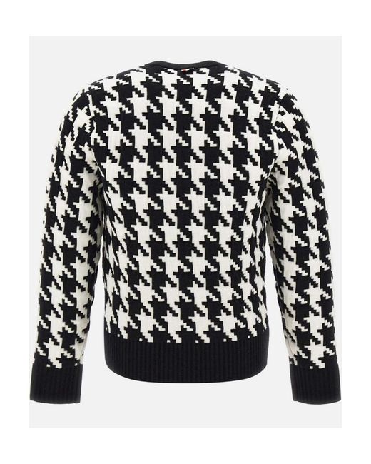 Thom Browne Black Houndstooth-Jacquard Jumper for men