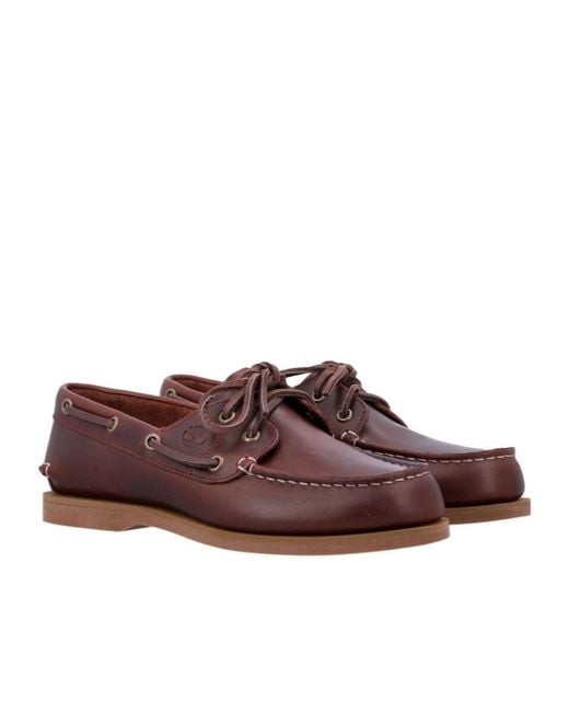 Timberland Brown Classic Boat 2 Eye Lace-Up Loafers