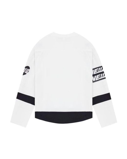 we11done White T-Shirt With Round Neck And Long Sleeves for men