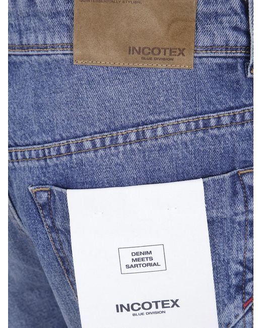 Incotex Blue Regular Fit Straight Denim Jeans for men