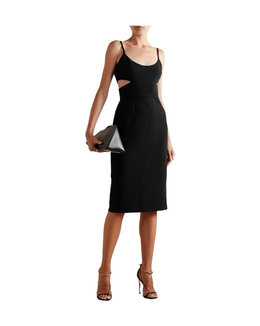 Michael Kors Black Cut-Out Cami Midi Dress