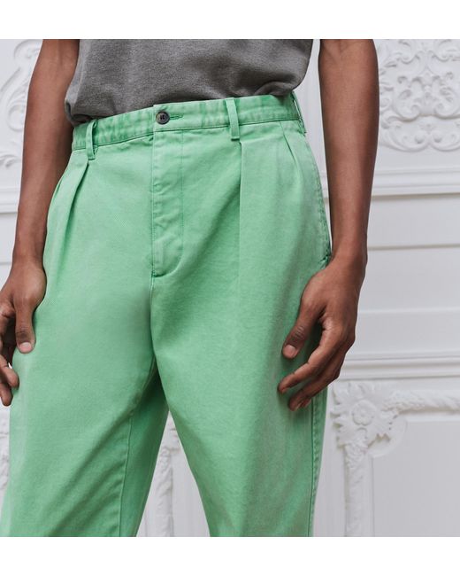Dior Green Pleated Chinos for men