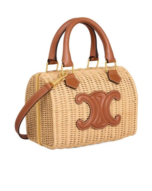 Céline Brown Small Boston Cuir Triomphe