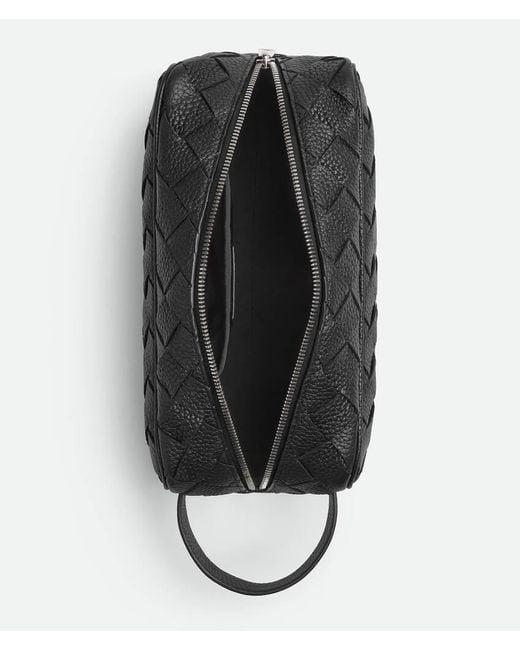 Bottega Veneta Black Intrecciato Travel Pouch for men