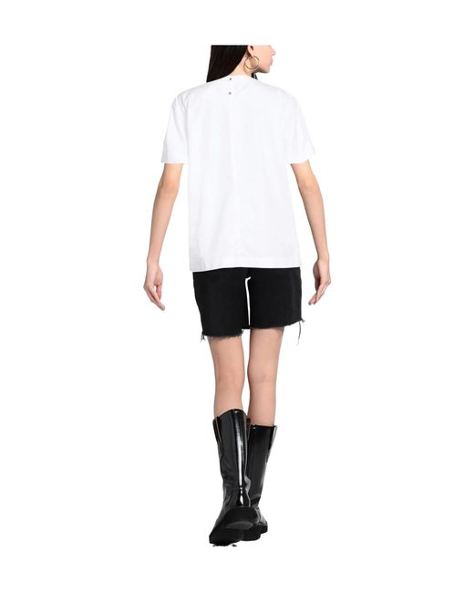 Max Mara White Solid Color Short-Sleeve T-Shirt