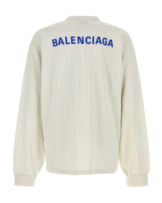 Balenciaga White Logo Printed Medium-Fit T-Shirt for men