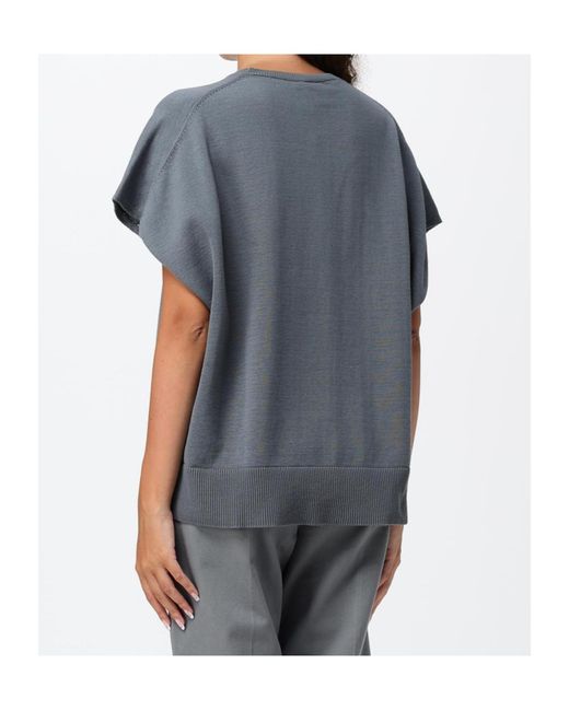 Alysi Gray Knit T-Shirt