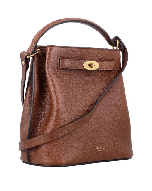 Mulberry Brown Islington Logo-Embossed Bucket Bag