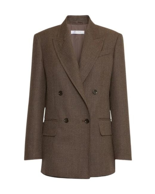 Max Mara Brown Long-Sleeve Blazer