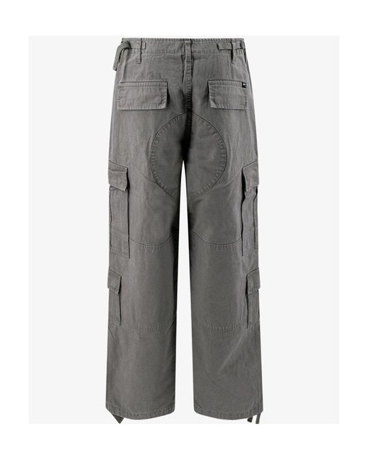 Stussy Gray Belt-Loop Casual Pants for men