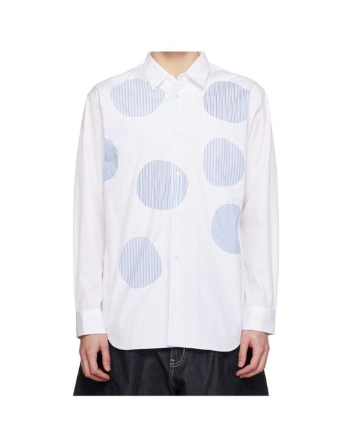 Comme des Garçons White Plain Stripe Shirt for men