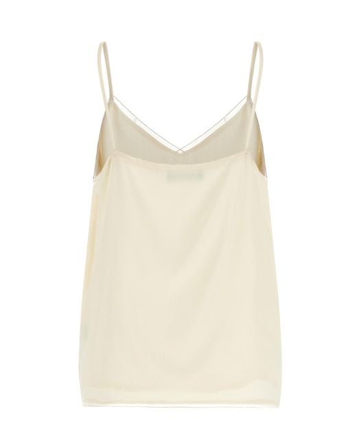 Fabiana Filippi Natural V-Neck Embellished-Trim Top