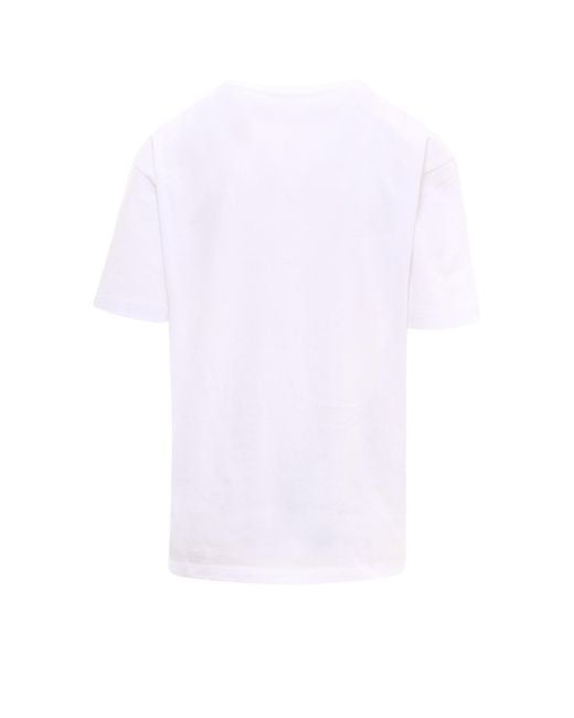 McQueen Blue Skull-Print Logo T-Shirt
