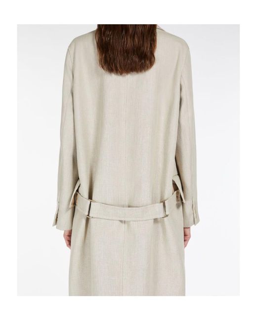 Max Mara White Double-Breasted Long-Sleeved Coat