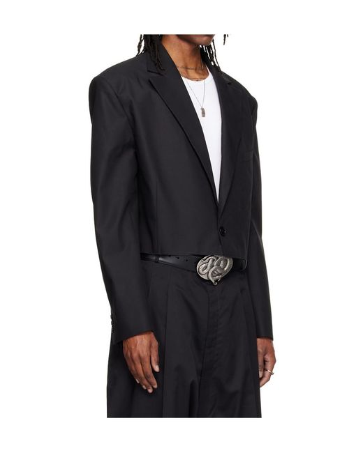 Lu'u Dan Black Slashed Long-Sleeved Blazer for men