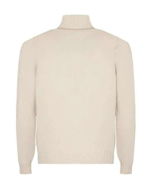 Fedeli Natural Ribbed Turtle Neck Knitwear for men