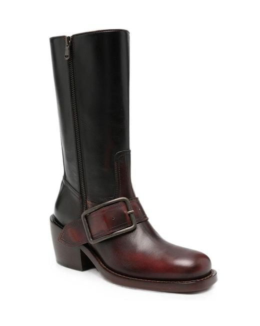Dries Van Noten Brown Square-Toe Tall Boots