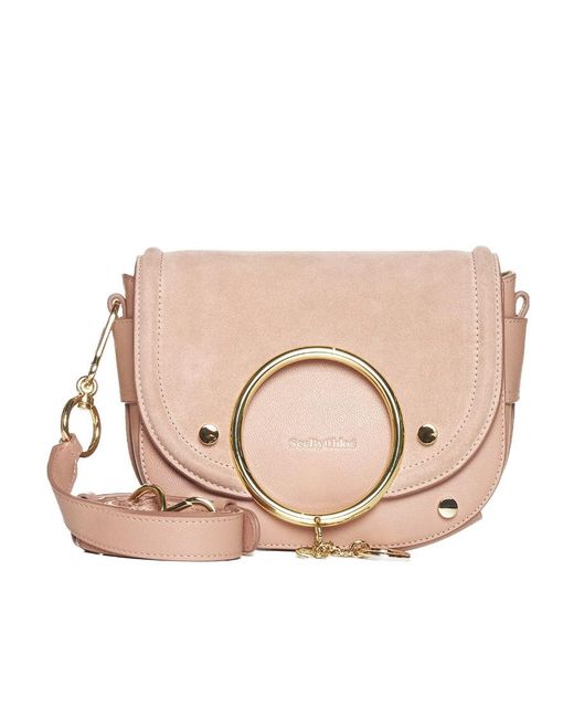 See By Chloé Pink See By Chloé Mara Logo-Debossed Shoulder Bag