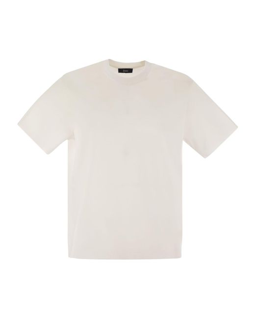 Herno White Cotton Jersey T-Shirt for men