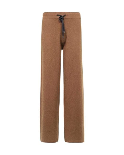 Yves Salomon Brown Drawstring Casual Pants