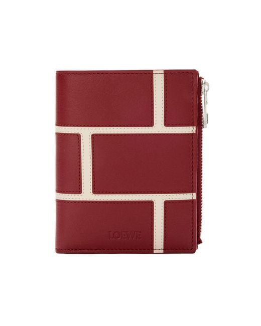 Loewe Red Panelled Leather Wallet for men