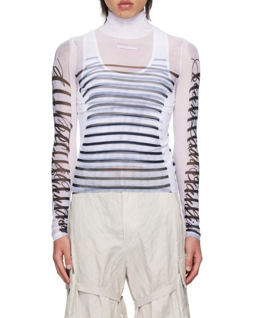 Jean Paul Gaultier White The Marinière Top