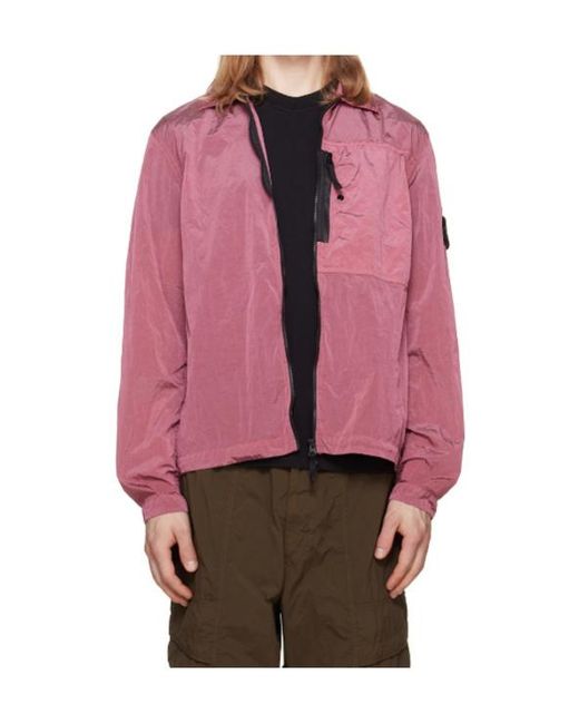 Stone Island Purple Regular-Fit Zip-Up Overshirt With Chest Pocket for men