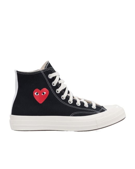COMME DES GARÇONS PLAY Blue Logo High-Top Casual Shoes for men