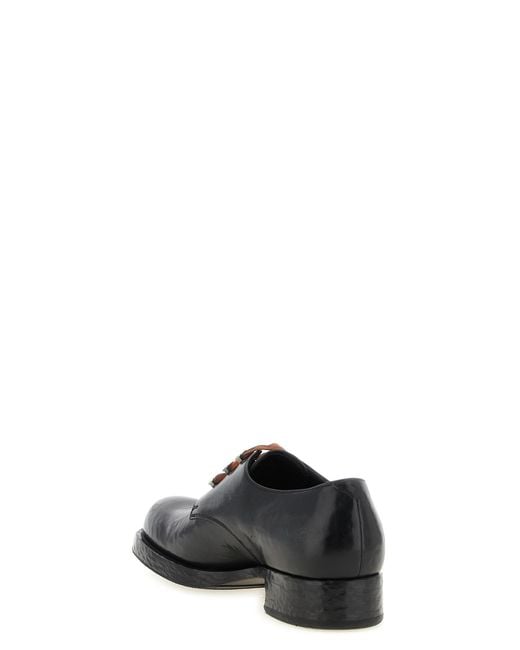 Prada Black Round-Toe Lace-Up Shoes for men