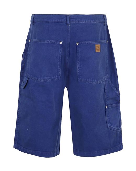 KENZO Blue Logo-Patch Denim Bermuda Shorts for men