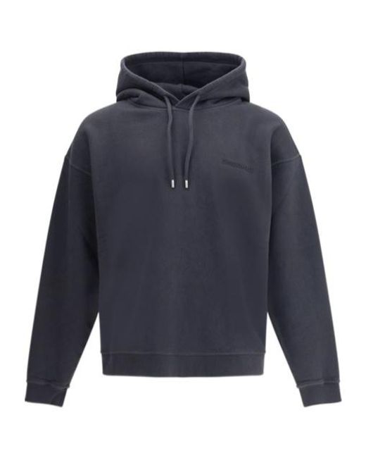 DSquared² Blue Logo Detailed Drawstring Hoodie for men