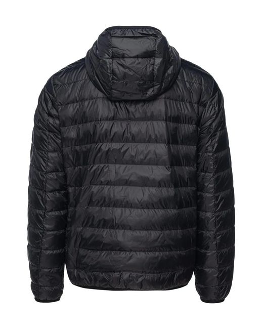 EA7 Black Logo-Print Padded Jacket for men
