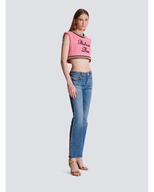 Balmain Blue Kick Flare Jeans