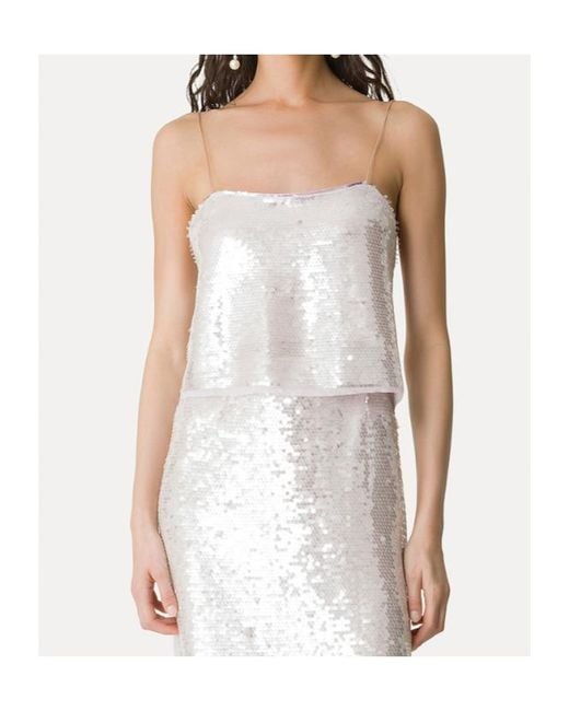 Forte_forte White Sequin Top