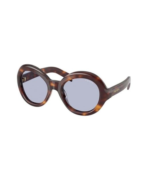 Prada White Eyewear Oversized Round Frame Sunglasses