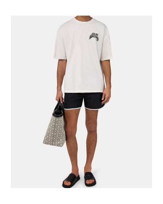 Amiri Blue Logo Trim Swim Shorts for men