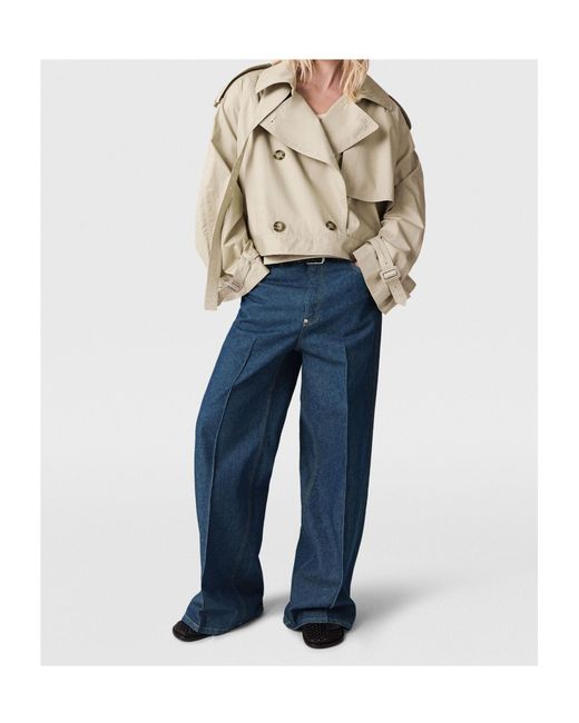 Stella McCartney Natural Cropped Belt Detail Trench Jacket